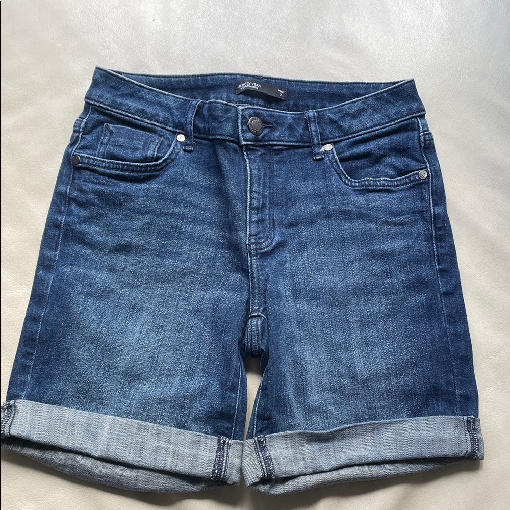 Vera Wang Simply Vera Dark Blue Denim Shorts